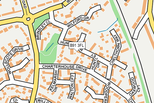 B91 3FL map - OS OpenMap – Local (Ordnance Survey)