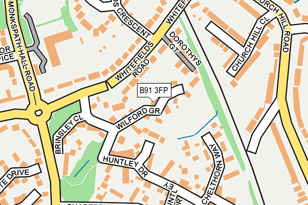 B91 3FP map - OS OpenMap – Local (Ordnance Survey)