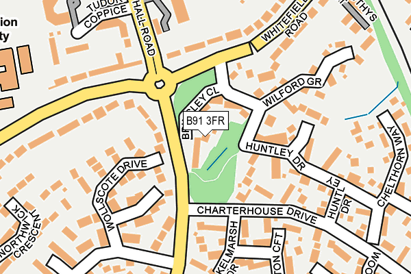 B91 3FR map - OS OpenMap – Local (Ordnance Survey)