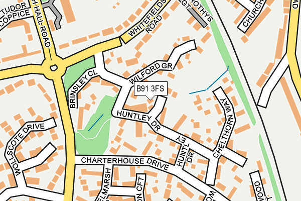 B91 3FS map - OS OpenMap – Local (Ordnance Survey)