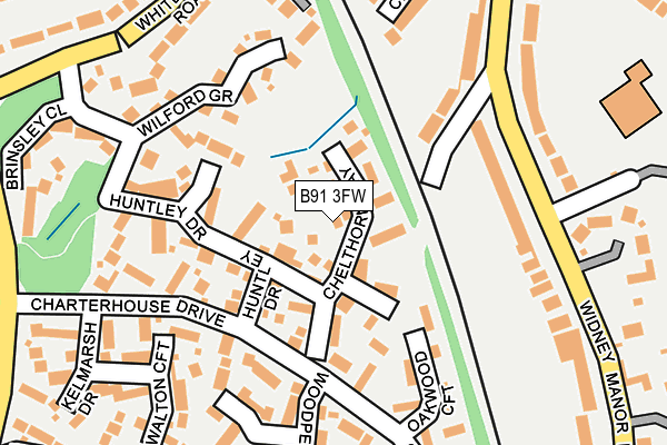 B91 3FW map - OS OpenMap – Local (Ordnance Survey)