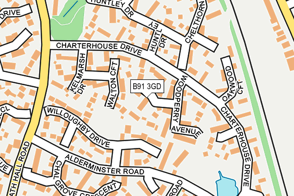 B91 3GD map - OS OpenMap – Local (Ordnance Survey)