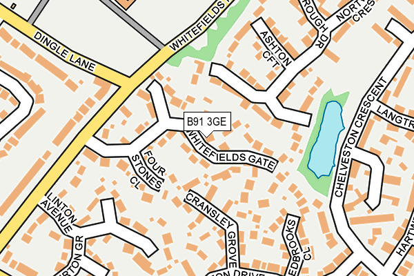 B91 3GE map - OS OpenMap – Local (Ordnance Survey)