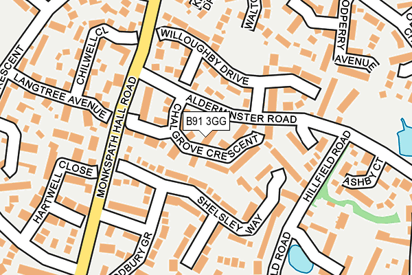 B91 3GG map - OS OpenMap – Local (Ordnance Survey)