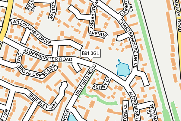 B91 3GL map - OS OpenMap – Local (Ordnance Survey)