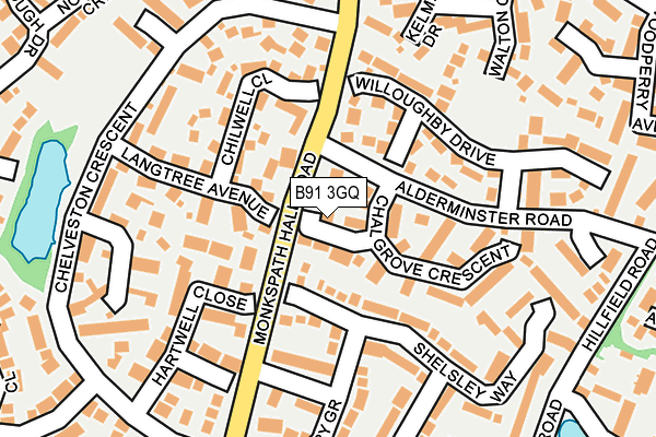 B91 3GQ map - OS OpenMap – Local (Ordnance Survey)