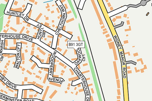 B91 3GT map - OS OpenMap – Local (Ordnance Survey)