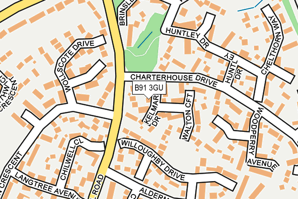 B91 3GU map - OS OpenMap – Local (Ordnance Survey)