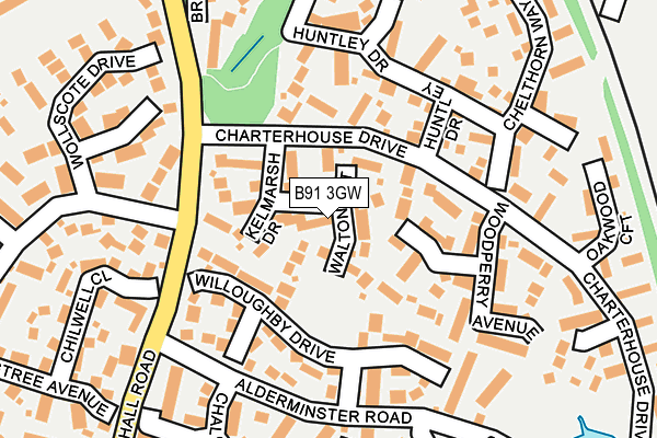 B91 3GW map - OS OpenMap – Local (Ordnance Survey)