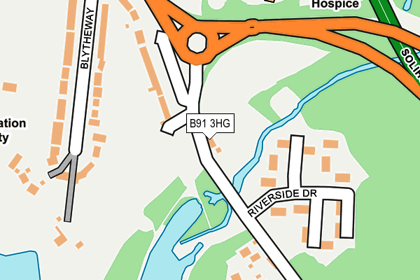 B91 3HG map - OS OpenMap – Local (Ordnance Survey)