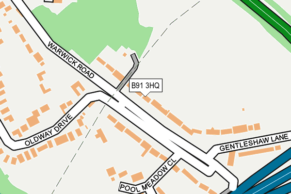 B91 3HQ map - OS OpenMap – Local (Ordnance Survey)