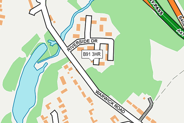 B91 3HR map - OS OpenMap – Local (Ordnance Survey)