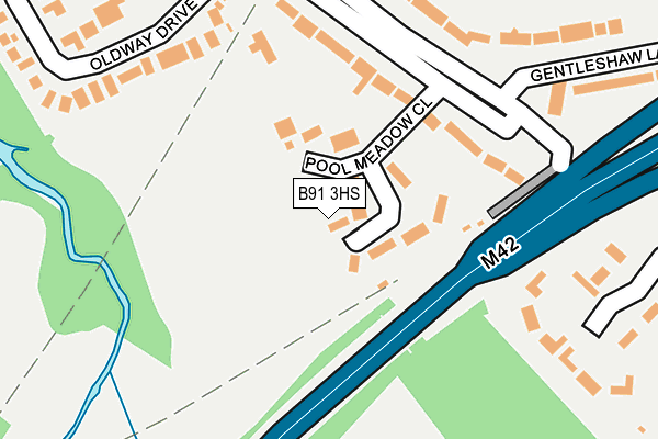 B91 3HS map - OS OpenMap – Local (Ordnance Survey)