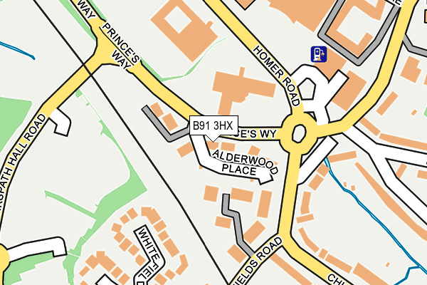 B91 3HX map - OS OpenMap – Local (Ordnance Survey)