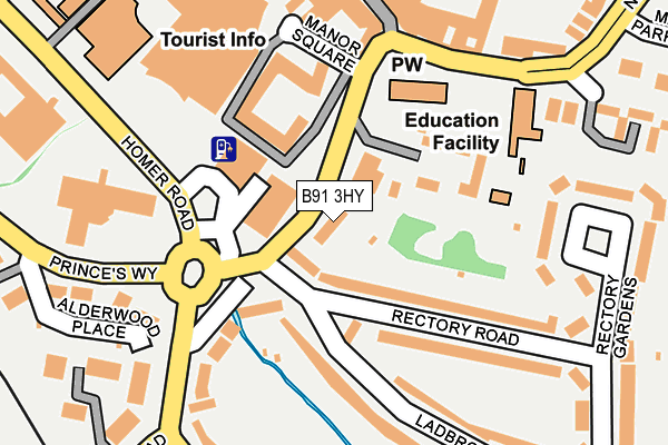 B91 3HY map - OS OpenMap – Local (Ordnance Survey)
