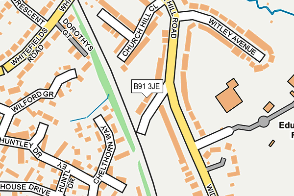 B91 3JE map - OS OpenMap – Local (Ordnance Survey)