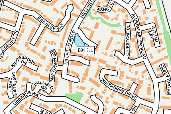 B91 3JL map - OS OpenMap – Local (Ordnance Survey)