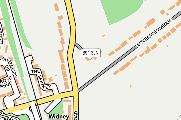 B91 3JN map - OS OpenMap – Local (Ordnance Survey)