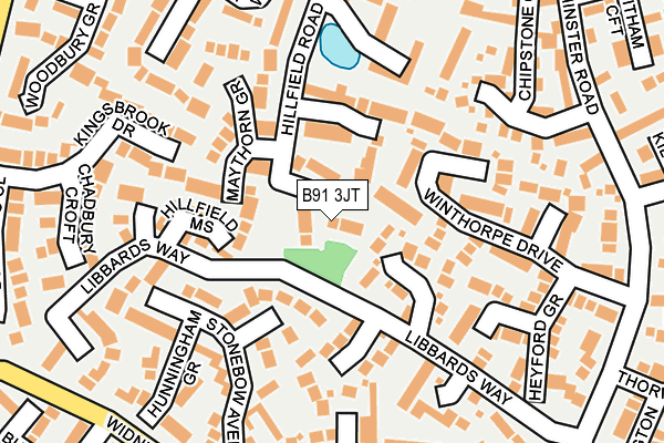 B91 3JT map - OS OpenMap – Local (Ordnance Survey)