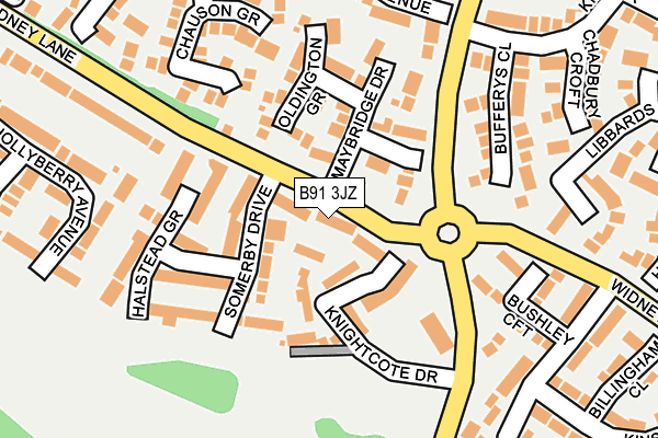 B91 3JZ map - OS OpenMap – Local (Ordnance Survey)