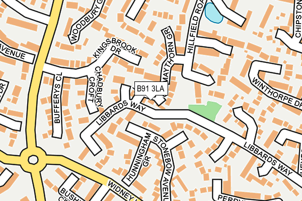 B91 3LA map - OS OpenMap – Local (Ordnance Survey)