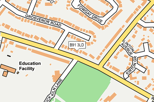B91 3LD map - OS OpenMap – Local (Ordnance Survey)