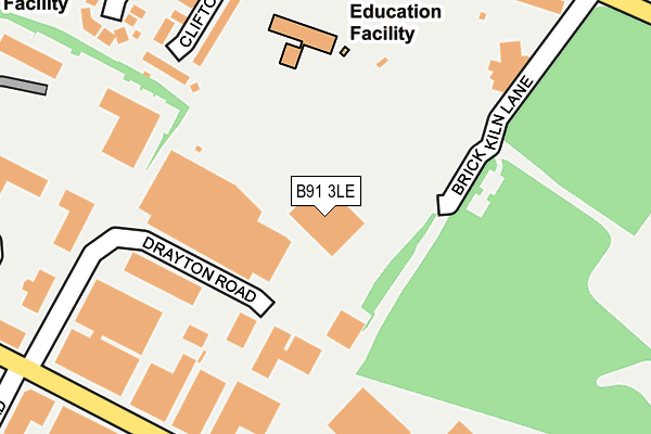 B91 3LE map - OS OpenMap – Local (Ordnance Survey)