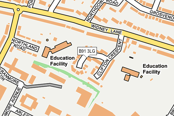 B91 3LG map - OS OpenMap – Local (Ordnance Survey)