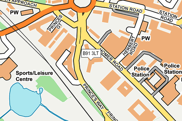 B91 3LT map - OS OpenMap – Local (Ordnance Survey)