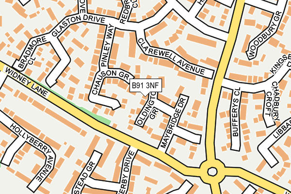 B91 3NF map - OS OpenMap – Local (Ordnance Survey)