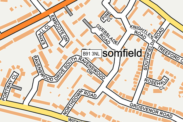 B91 3NL map - OS OpenMap – Local (Ordnance Survey)