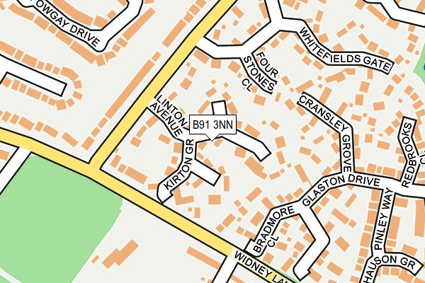 B91 3NN map - OS OpenMap – Local (Ordnance Survey)