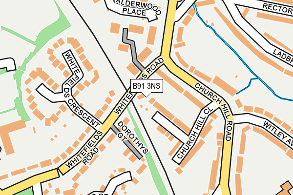 B91 3NS map - OS OpenMap – Local (Ordnance Survey)