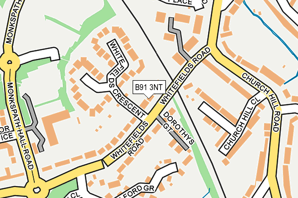 B91 3NT map - OS OpenMap – Local (Ordnance Survey)