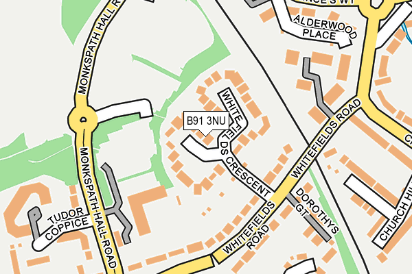 B91 3NU map - OS OpenMap – Local (Ordnance Survey)