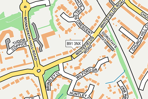 B91 3NX map - OS OpenMap – Local (Ordnance Survey)