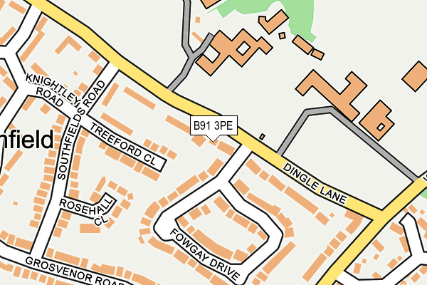 B91 3PE map - OS OpenMap – Local (Ordnance Survey)