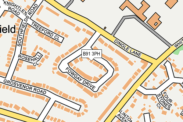 B91 3PH map - OS OpenMap – Local (Ordnance Survey)