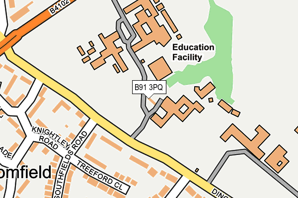 B91 3PQ map - OS OpenMap – Local (Ordnance Survey)