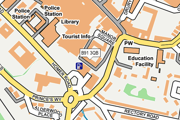 B91 3QB map - OS OpenMap – Local (Ordnance Survey)