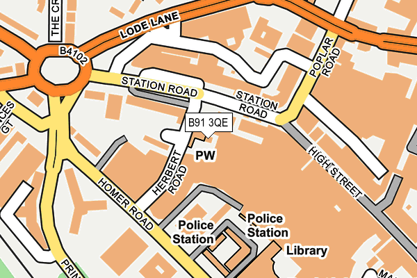 B91 3QE map - OS OpenMap – Local (Ordnance Survey)