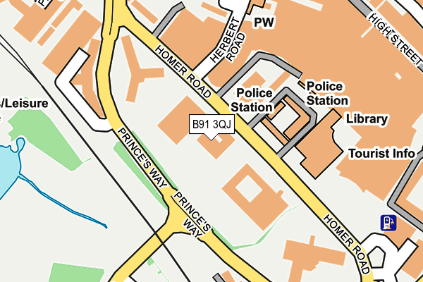 B91 3QJ map - OS OpenMap – Local (Ordnance Survey)