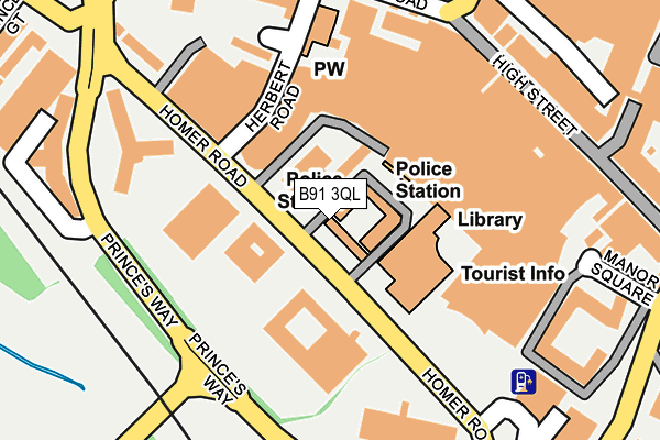 B91 3QL map - OS OpenMap – Local (Ordnance Survey)