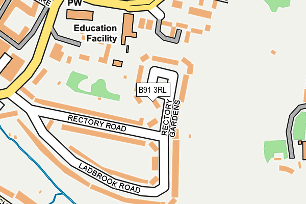 B91 3RL map - OS OpenMap – Local (Ordnance Survey)