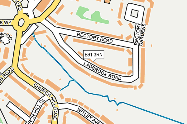 B91 3RN map - OS OpenMap – Local (Ordnance Survey)