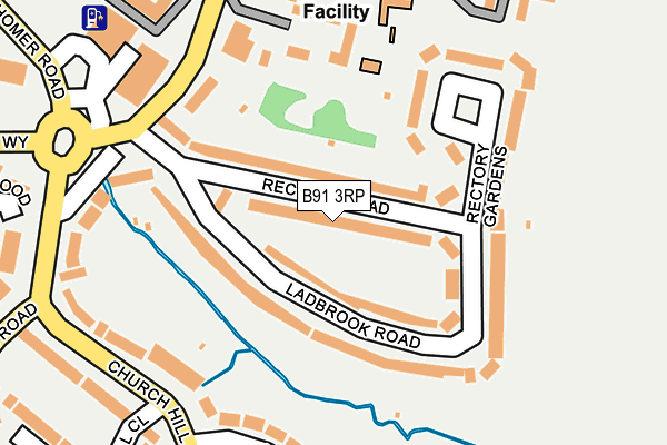 B91 3RP map - OS OpenMap – Local (Ordnance Survey)