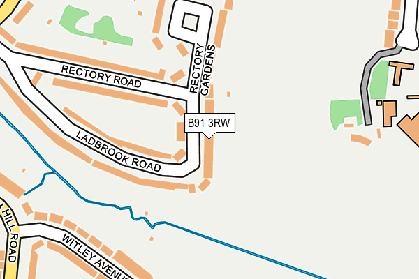 B91 3RW map - OS OpenMap – Local (Ordnance Survey)