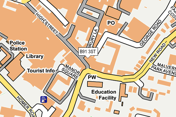 B91 3ST map - OS OpenMap – Local (Ordnance Survey)