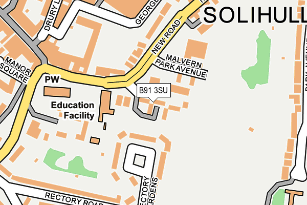 B91 3SU map - OS OpenMap – Local (Ordnance Survey)