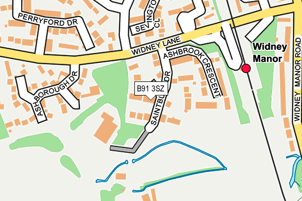 B91 3SZ map - OS OpenMap – Local (Ordnance Survey)